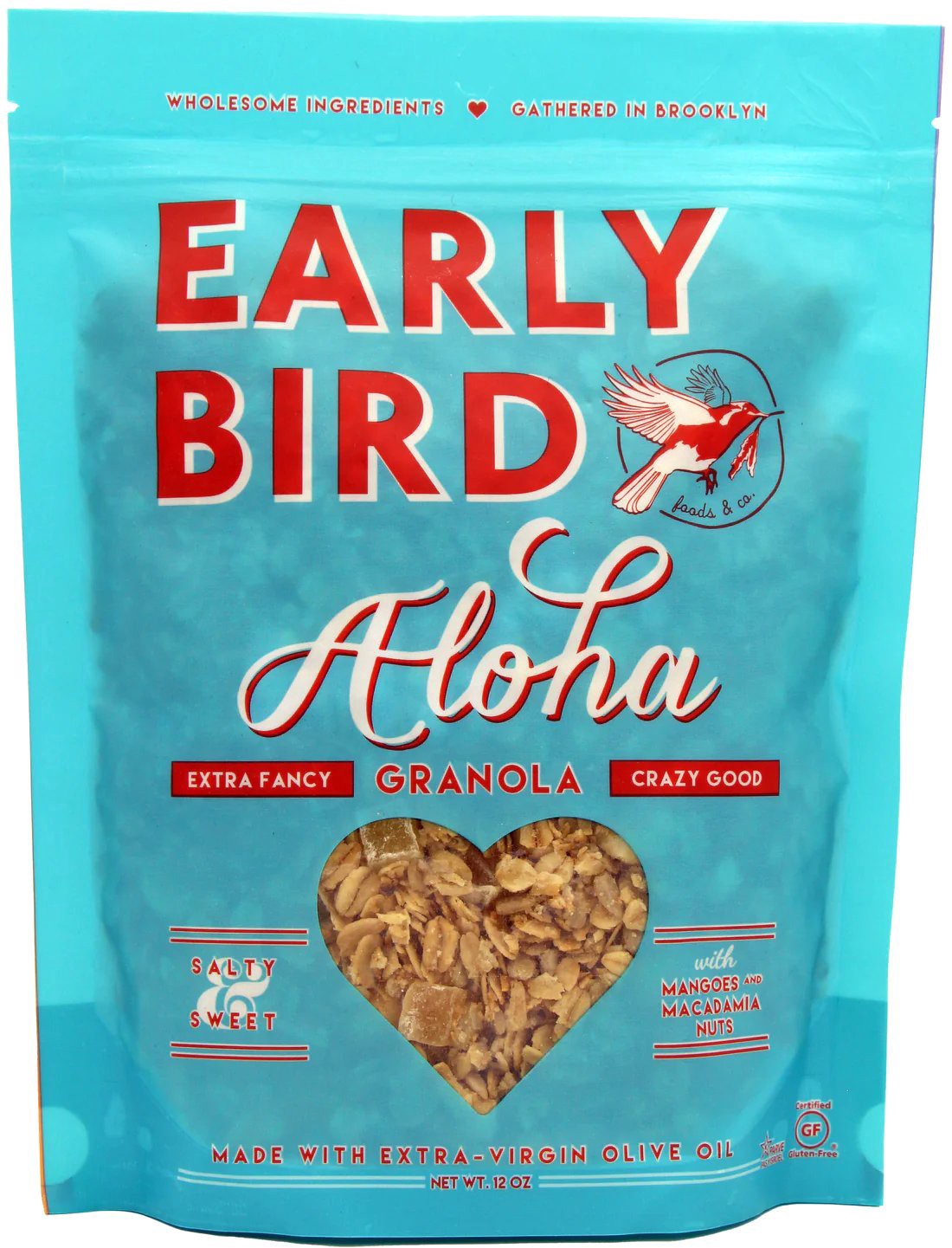 slide 1 of 1, Early Bird Aloha Granola Mango & Macadamia Nuts, 12 oz