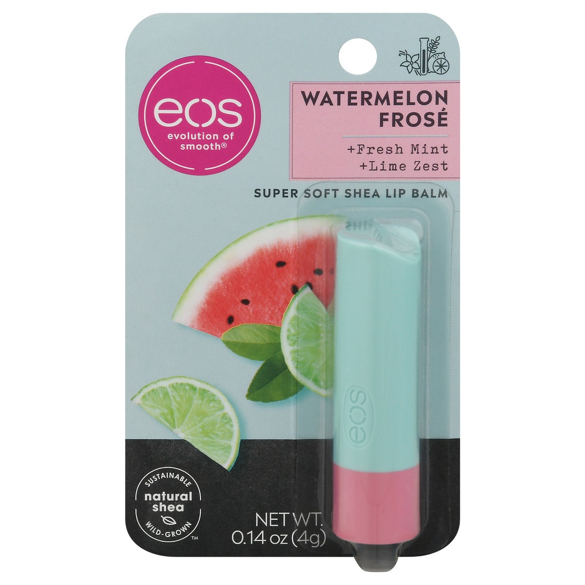 slide 1 of 9, eos Super Soft Shea Watermelon Frose Lip Balm 0.14 oz, 0.14 oz