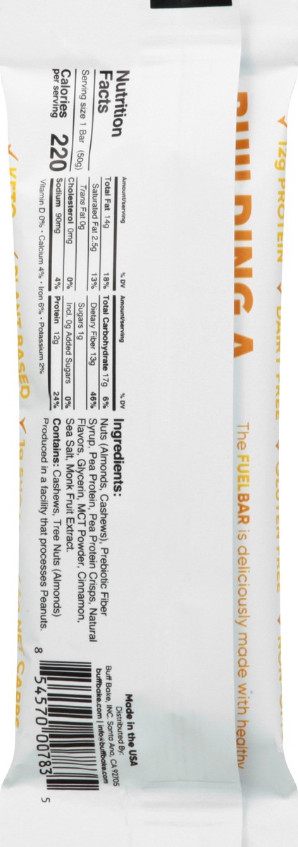 slide 12 of 13, Buff Bake Cinnamon Crunch Fuel Bar + MCT 1 ea, 1 ct