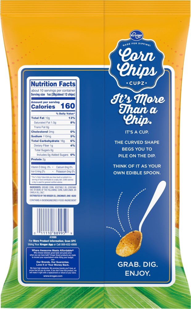 slide 2 of 3, Kroger Corn Chips Cupz, 9.75 oz