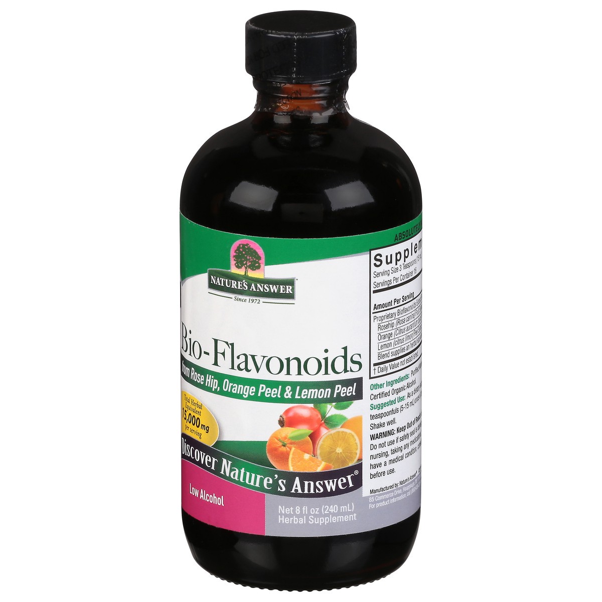slide 13 of 13, Nature's Answer Low Alcohol Bio-Flavonoids from Rose Hip, Orange Peel, & Lemon Peel, 8 fl oz