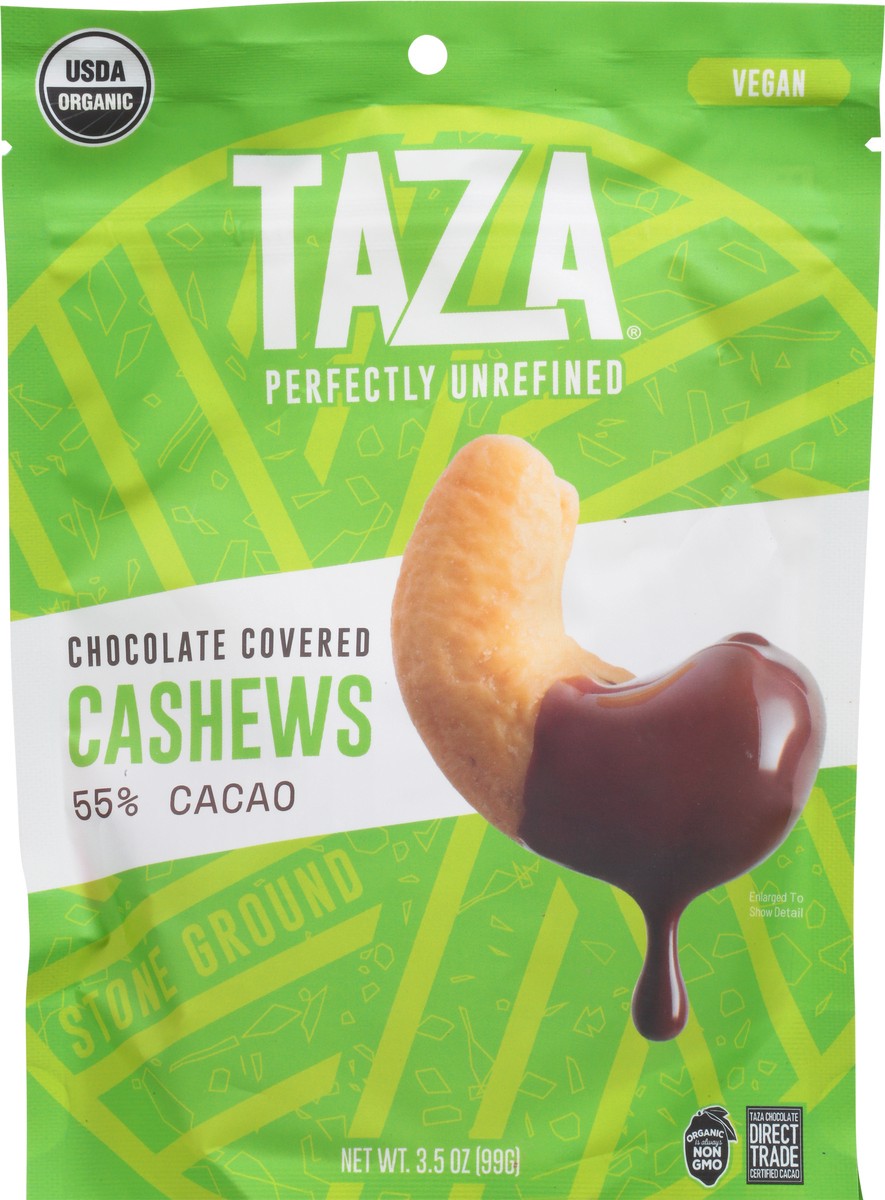 slide 14 of 14, Taza Dark Chocolate Covered Cashews, 4.2 oz