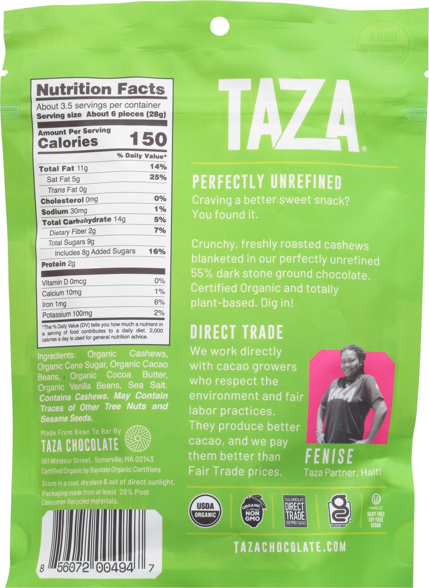 slide 9 of 14, Taza Dark Chocolate Covered Cashews, 4.2 oz