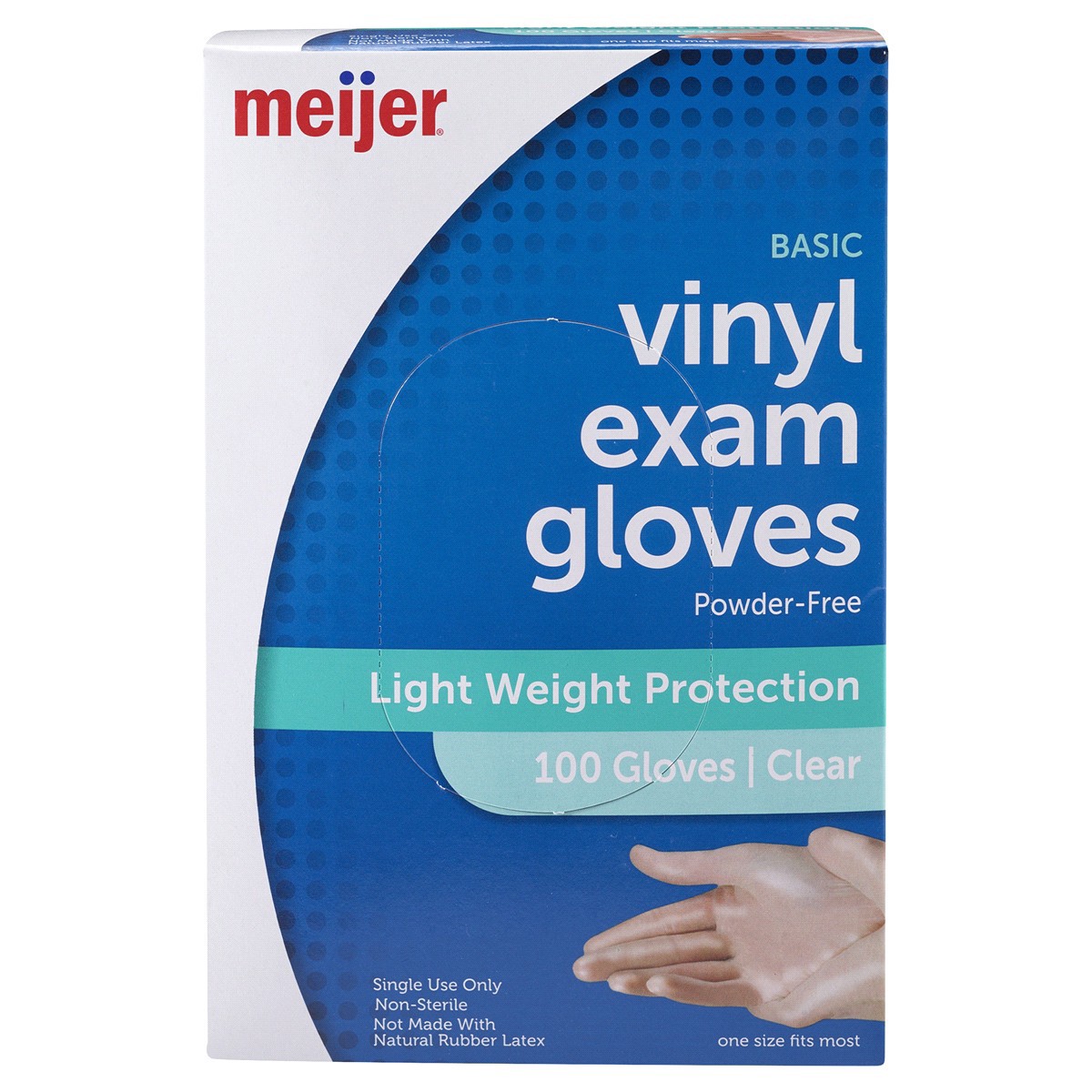 slide 1 of 5, Meijer Basic Vinyl Powder Free Exam Gloves, 100 ct