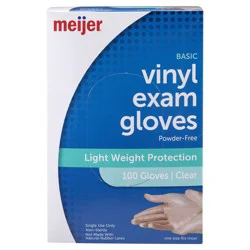 Meijer Basic Vinyl Powder Free Exam Gloves