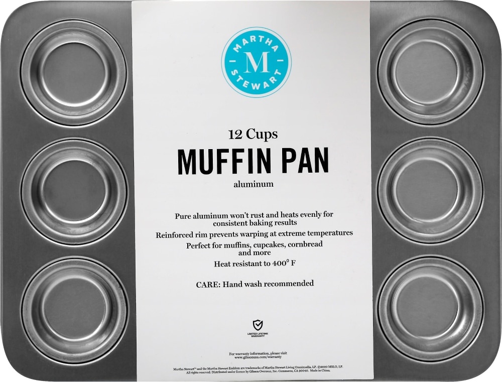 slide 1 of 1, Martha Stewart 12 Cup Aluminum Muffin Tin, 1 ct