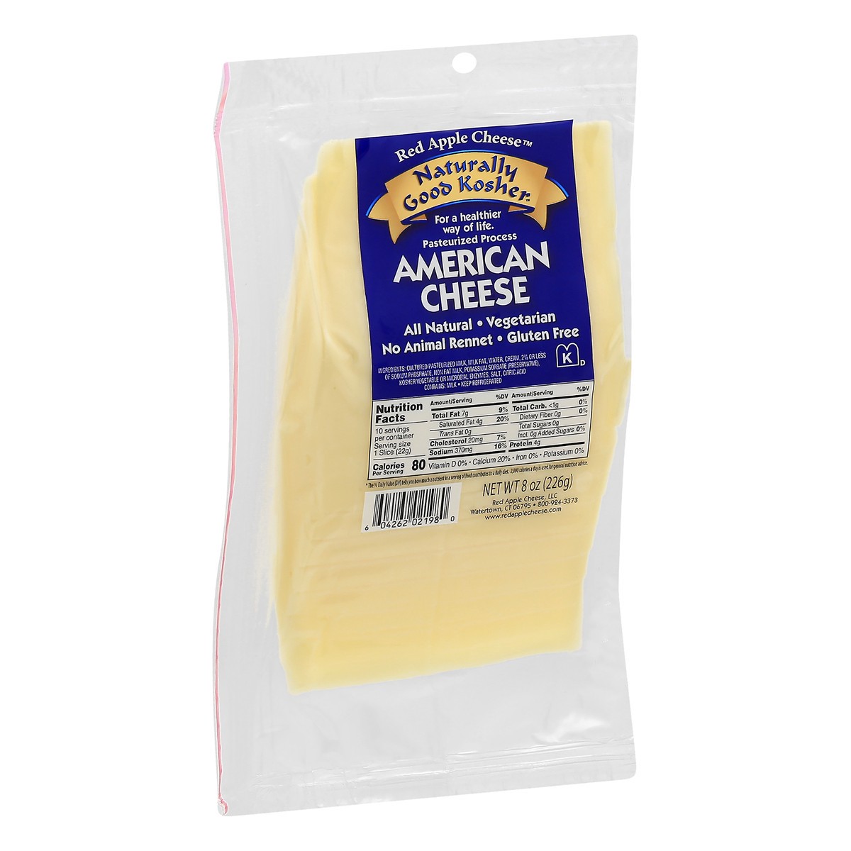 slide 2 of 10, Red Apple Naturally Good Kosher Kosher American Cheese, 1 ct