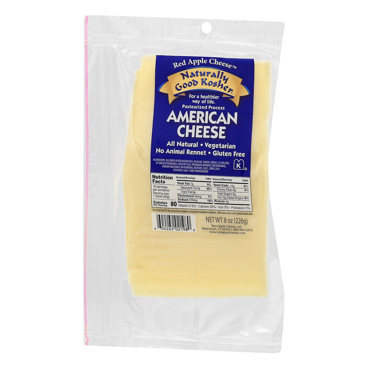 slide 3 of 10, Red Apple Naturally Good Kosher Kosher American Cheese, 1 ct
