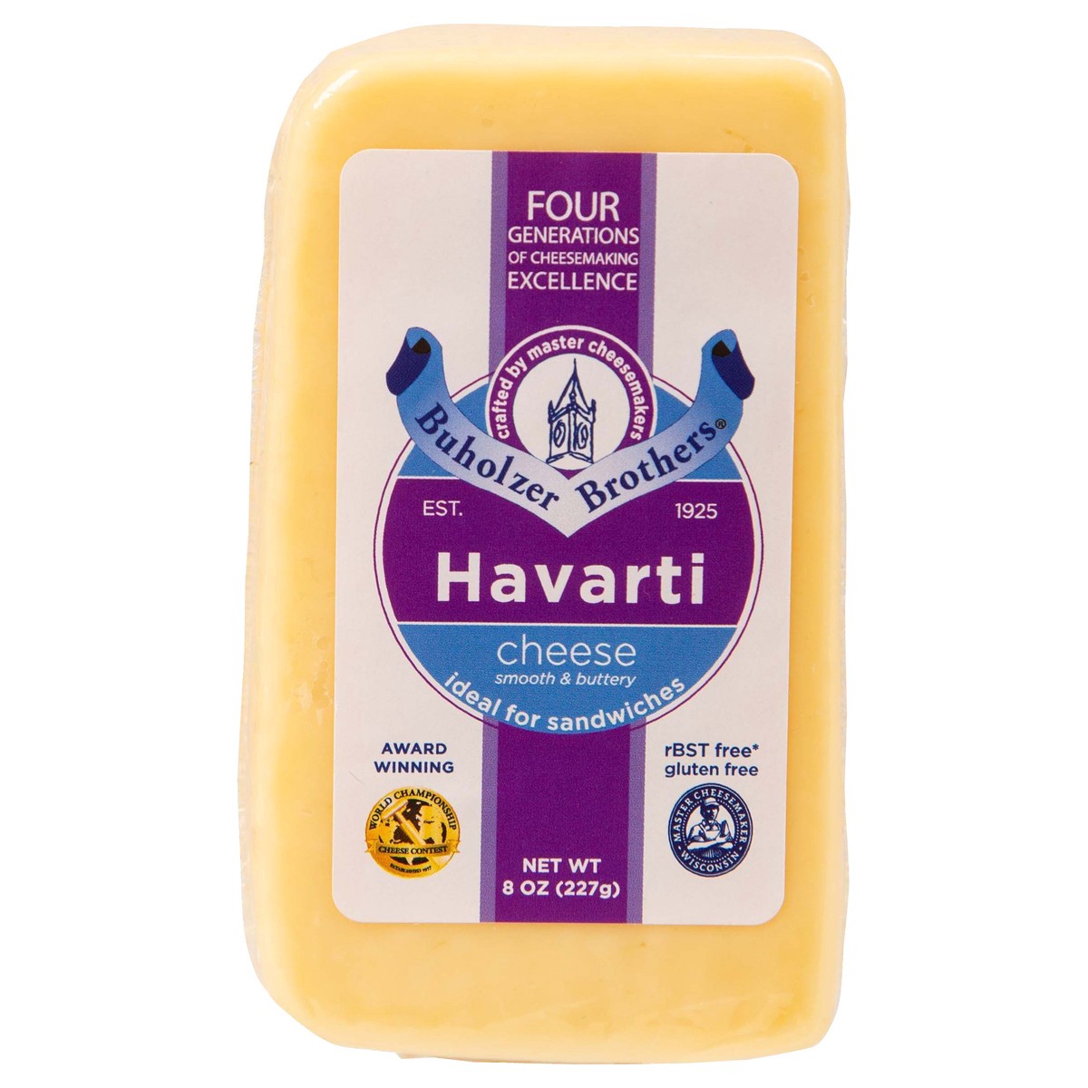 slide 2 of 4, Buholzer Brothers 8oz Havarti Cheese (Cracker Cut), 8 oz