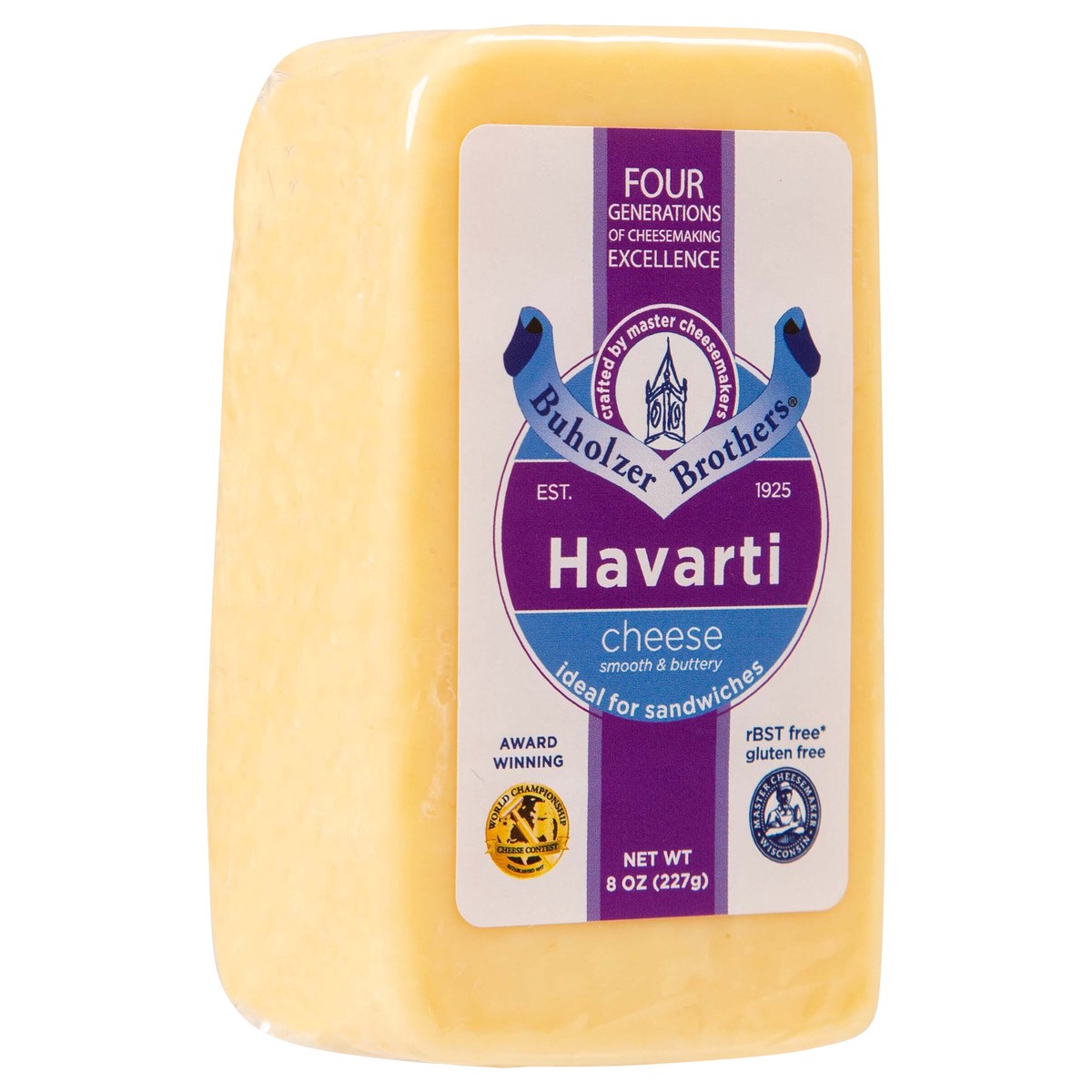 slide 4 of 4, Buholzer Brothers 8oz Havarti Cheese (Cracker Cut), 8 oz