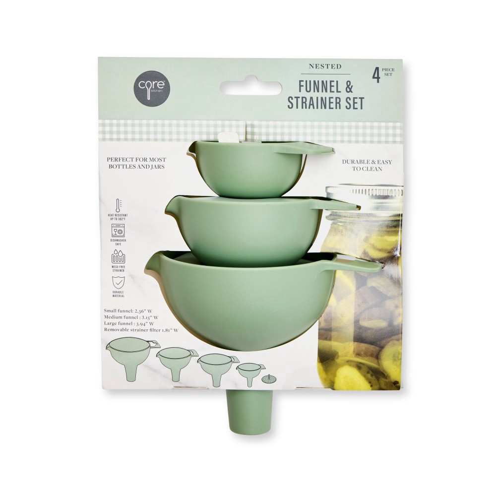 slide 3 of 4, Core™ Funnel & Strainer Set, 4 ct