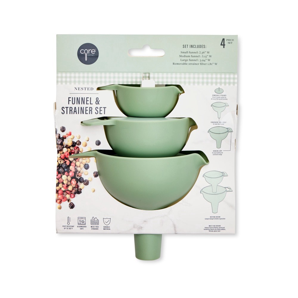 slide 1 of 4, Core™ Funnel & Strainer Set, 4 ct
