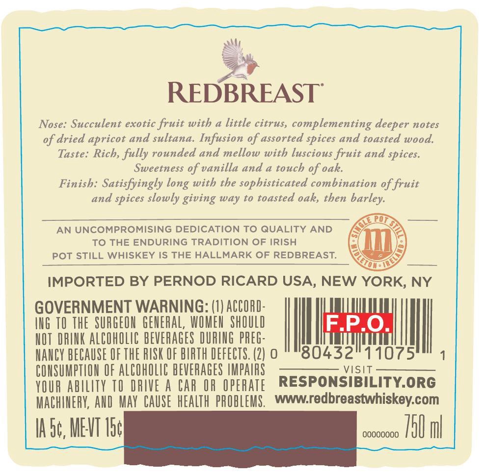 slide 8 of 8, Redbreast 27yr Single Pot Still Irish Whisky, 