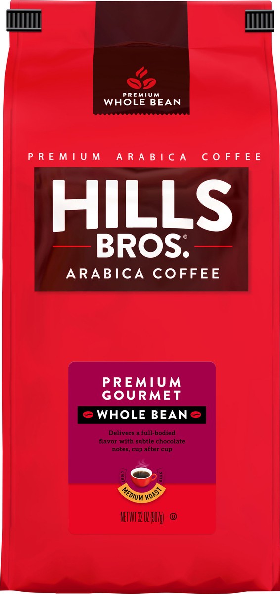 slide 8 of 10, Hills Bros. Whole Bean Medium Roast Arabica Premium Gourmet Coffee 32 oz, 32 oz