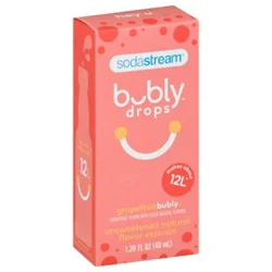 Sodastream Bubly Drops Grapefruit Unsweetened Natural Flavor Essence