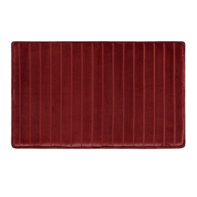 slide 1 of 1, Microdry Micro Plush 21 x 34'' Memory Foam Bath Mat - Deep Red'', 1 ct