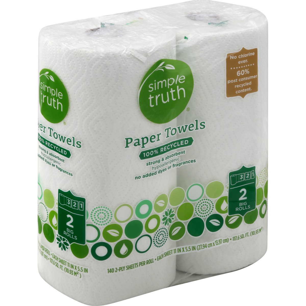 slide 3 of 8, Simple Truth 100% Recycled Paper Towels, 2 ct