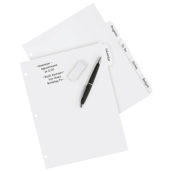 slide 8 of 9, Avery Plastic Write-on Dividers White, 1 ct
