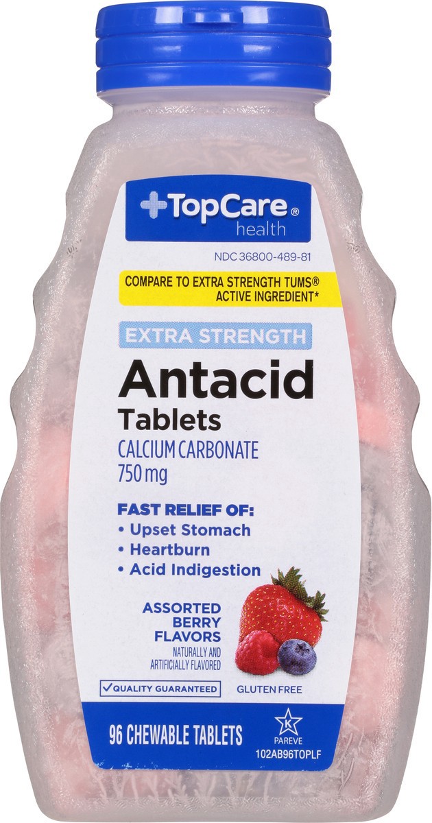 slide 9 of 9, TopCare Antacid Xtra Strength Berry, 96 ct