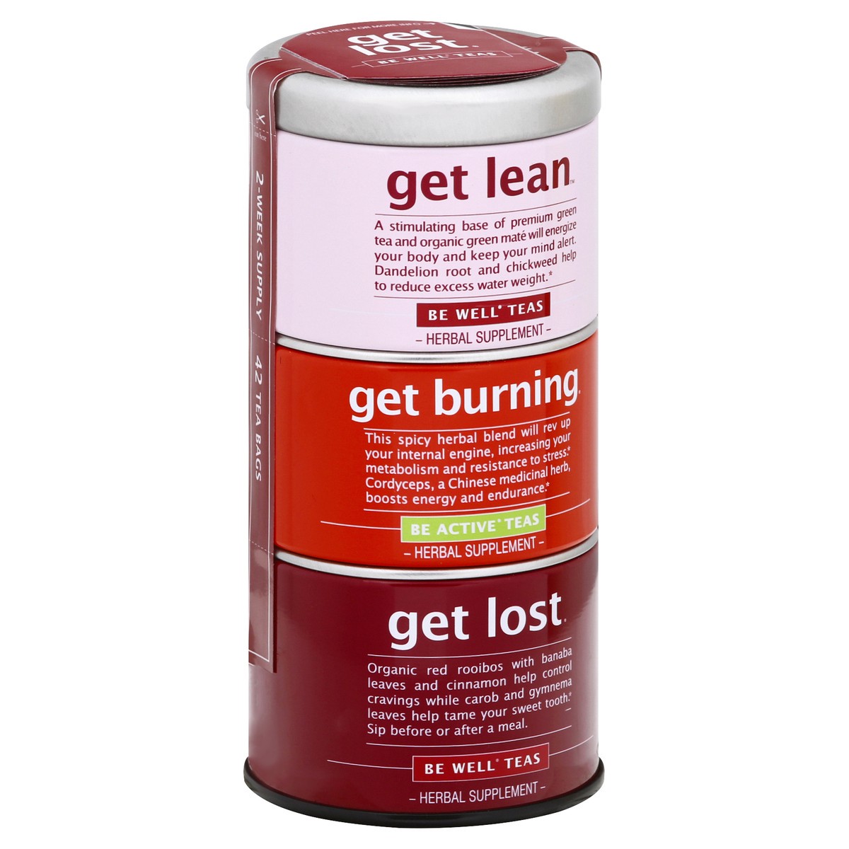 slide 2 of 9, Be Well Teas Be Well Bags Get Lean/Get Burning/Get Lost Herb Tea - 42 ct, 42 ct