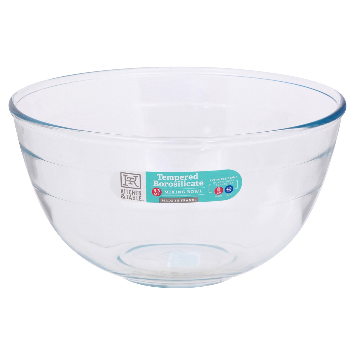 slide 1 of 1, Kitchen & Table Borosilicate Mixing Bowl, 3.2 qt