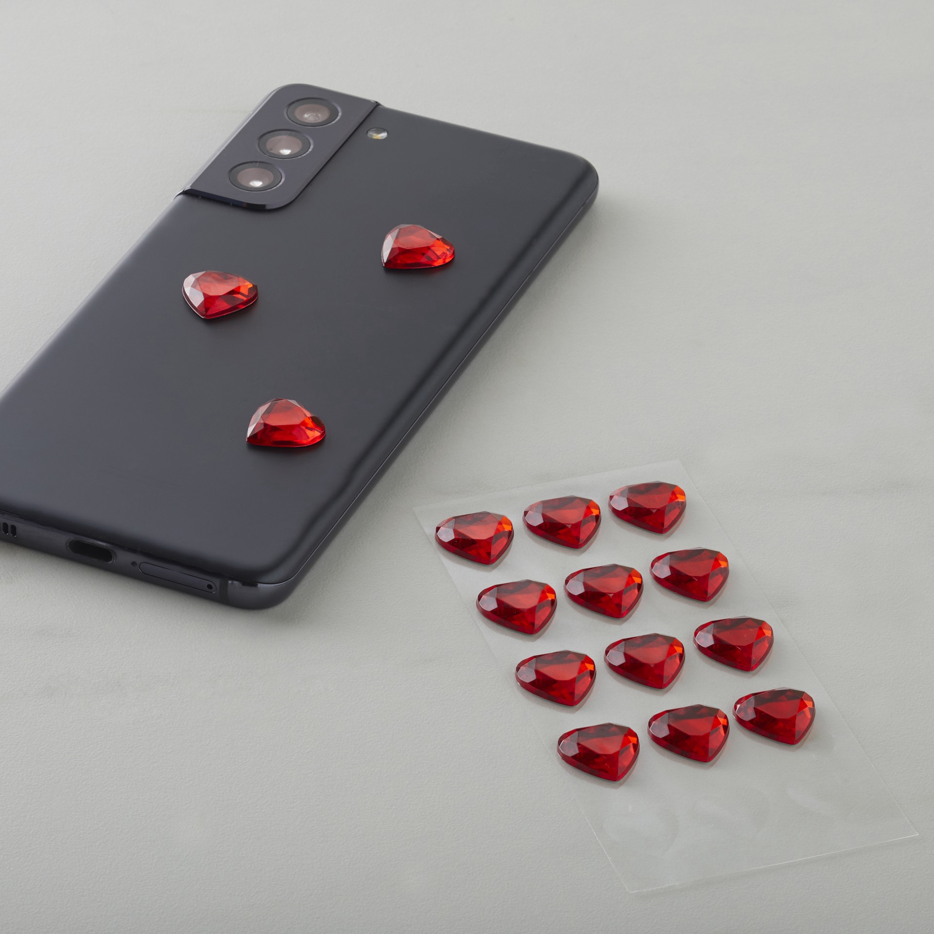 slide 4 of 4, Recollections Adhesive Rhinestones, Red, LG