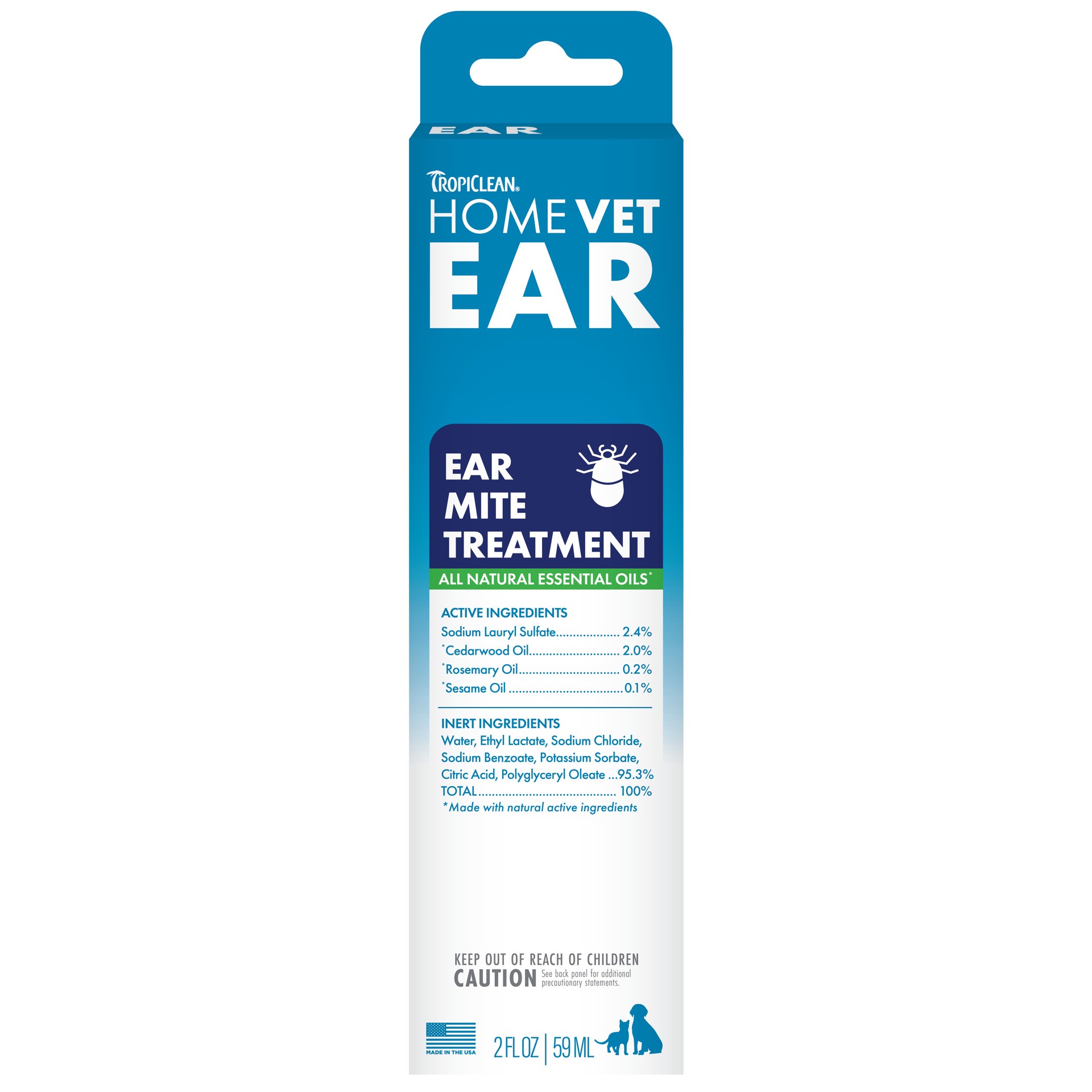 slide 1 of 10, TropiClean HomeVet Natural Ear Mite Treatment, 2 oz, 2 oz