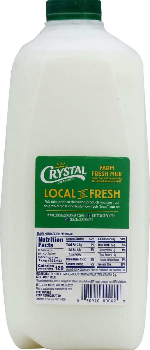 slide 6 of 9, Crystal Creamery 1% Milk - 0.5gal, 1/2 gal