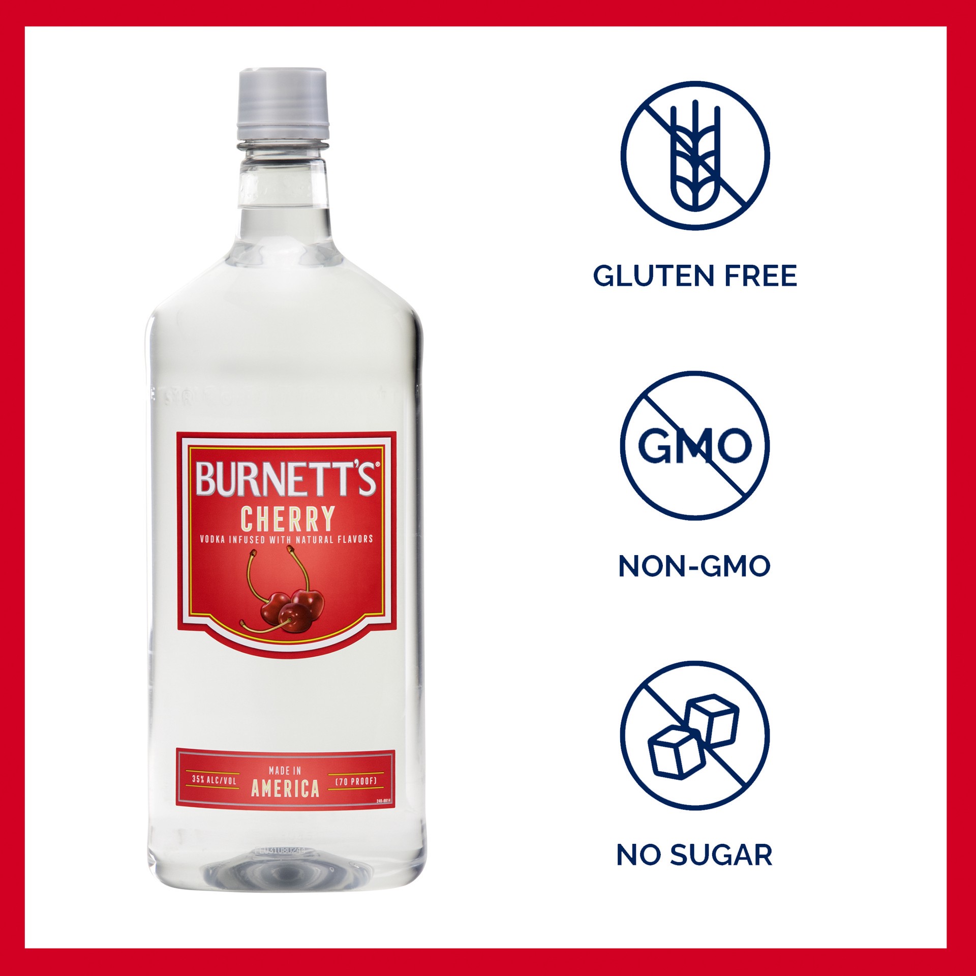 slide 2 of 3, Burnett's Cherry Vodka, 1750 ml