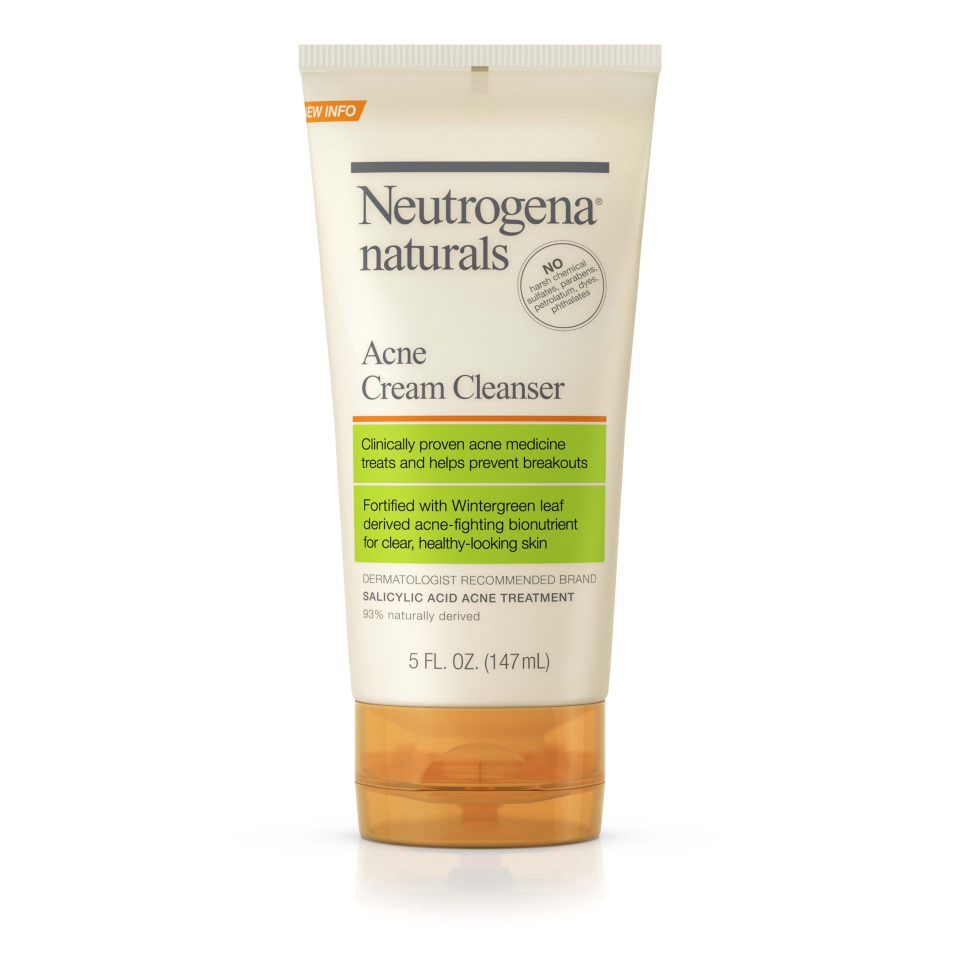 slide 4 of 5, NEUTROGENA Naturals Acne Cream Cleanser, 5 Oz, 5 oz