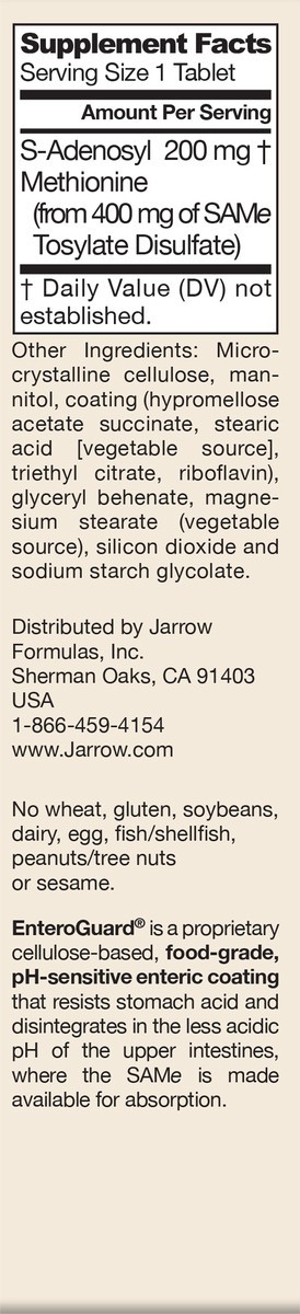 slide 5 of 9, Jarrow Formulas SAMe 200 mg - 20 Tablets - Highest Concentration of Active S,S Form - Supports Joint Health, Liver Function, Brain Metabolism & Antioxidant Defense - 20 Servings (PACKAGING MAY VARY), 20 ct