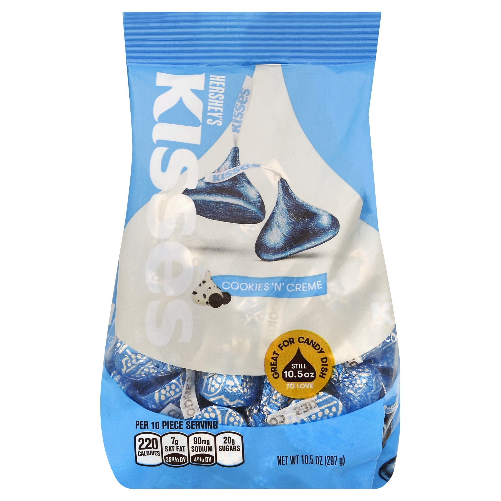 slide 1 of 1, Hershey's Kisses Cookies'n' Creme Candy Bag, 10.5 oz