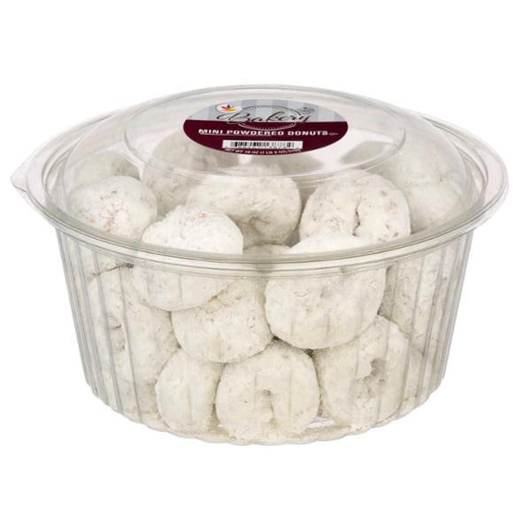 slide 1 of 1, Giant Bakery Mini Powdered Sugar Donuts, 18 oz