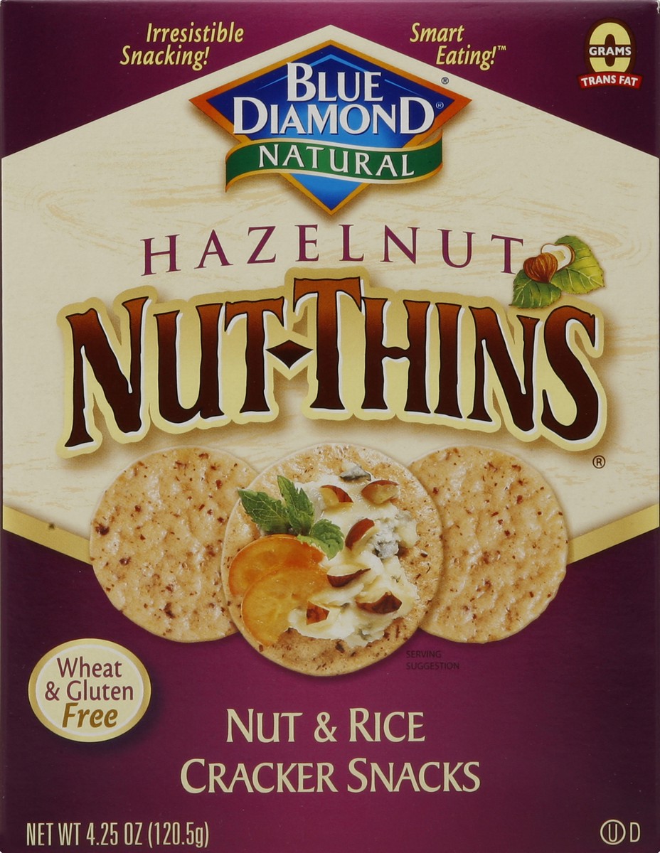 slide 4 of 4, Blue Diamond Natural Nut-Thins Cracker Snacks Hazelnut, 4.25 oz