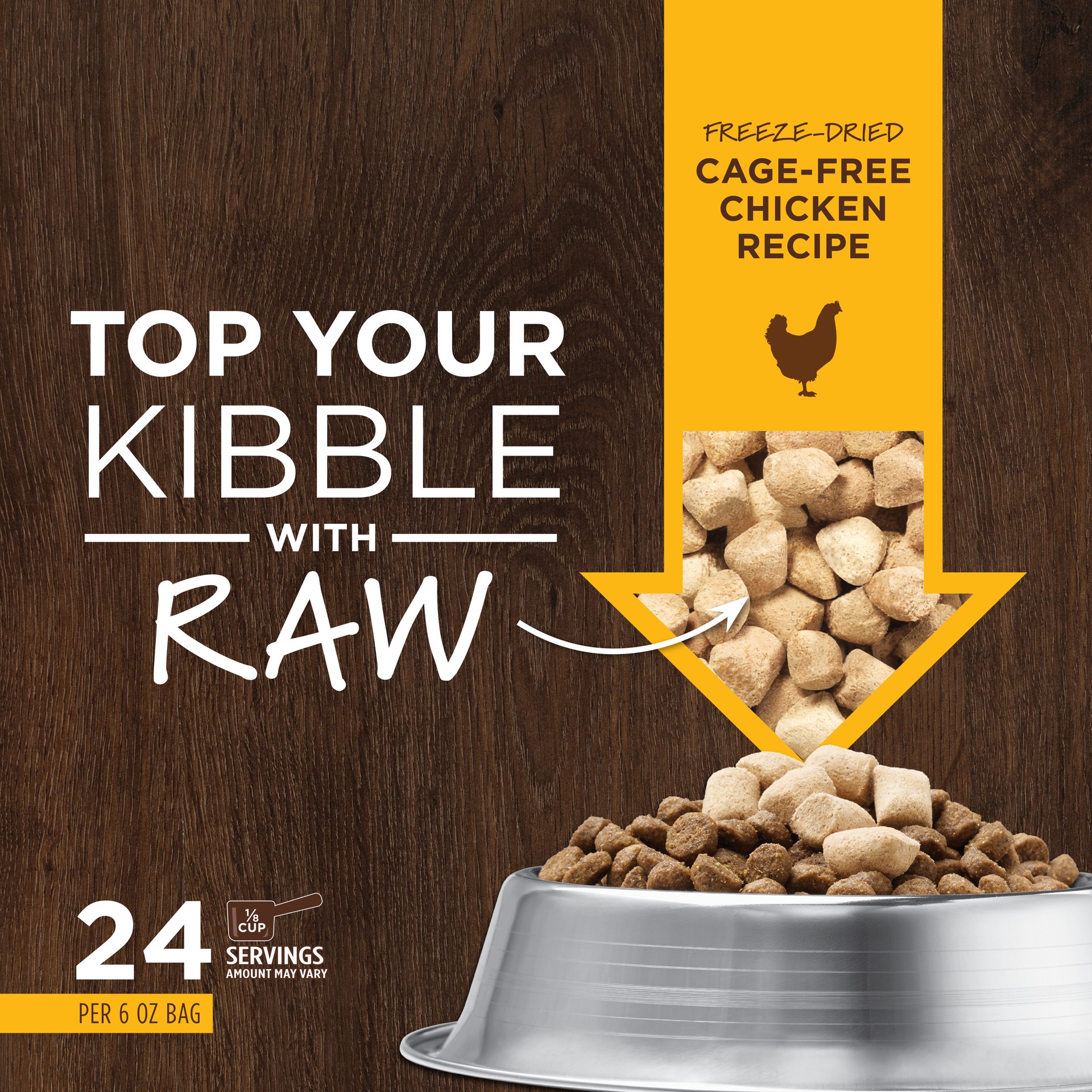 slide 5 of 9, Instinct Raw Boost Mixers Chicken Freeze-Dried Dog Food Topper, 1 oz. Bag, 0.06 lb