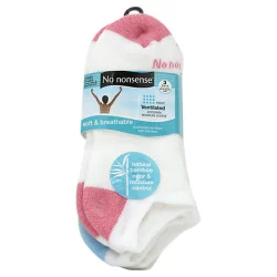 No Nonsense Ventilated Socks With Moisture Control Assorted Colors - 3 Pair