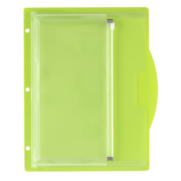 slide 1 of 2, Office Depot Brand Multi-Compartment Binder Pocket, 50-Sheet, Green, 1 ct