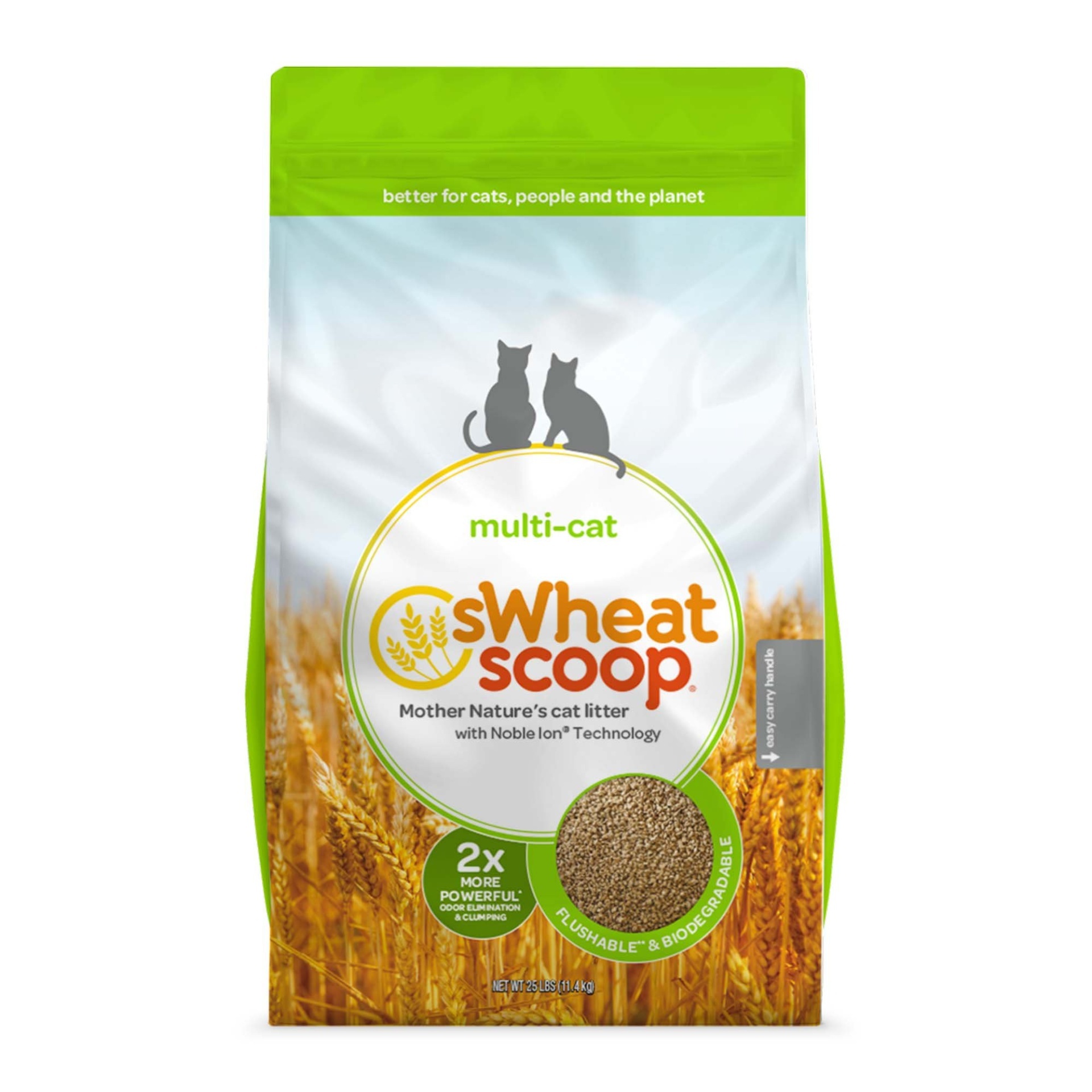 slide 1 of 1, sWheat Scoop Scoopable Cat Litter Multi-Cat Strength, 25 lb