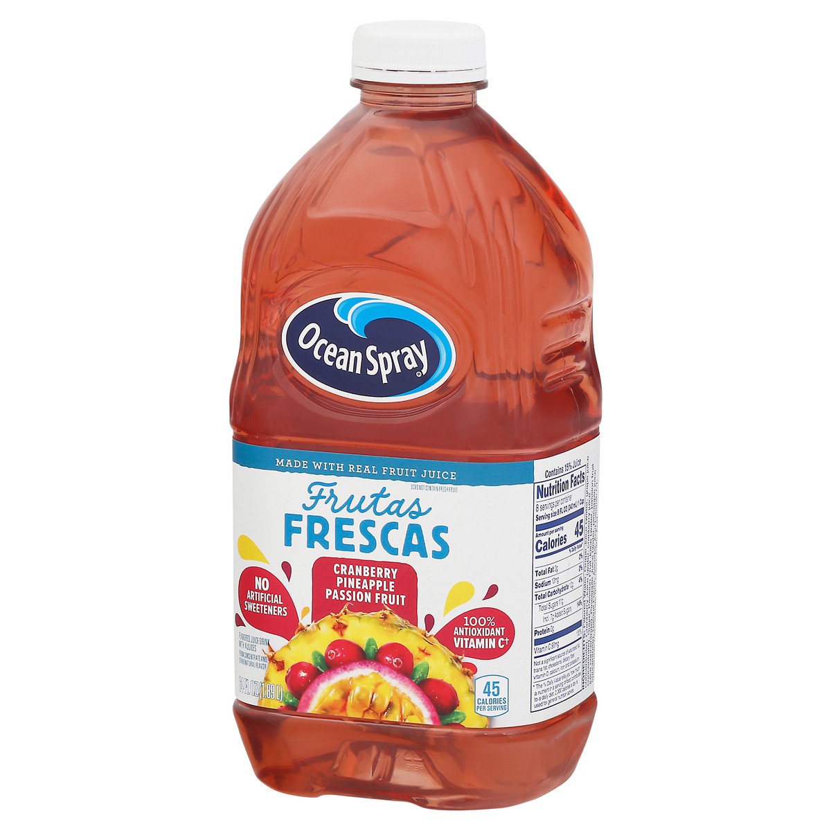 slide 3 of 9, Ocean Spray Frutas Frescas Cranberry Pineapple Passion Fruit Juice Drink 64 fl oz, 64 fl oz
