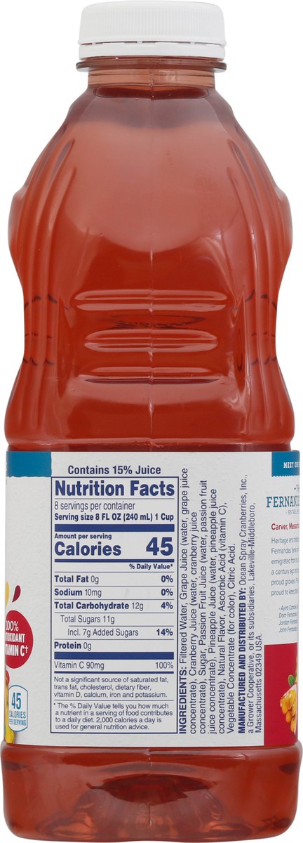 slide 8 of 9, Ocean Spray Frutas Frescas Cranberry Pineapple Passion Fruit Juice Drink 64 fl oz, 64 fl oz