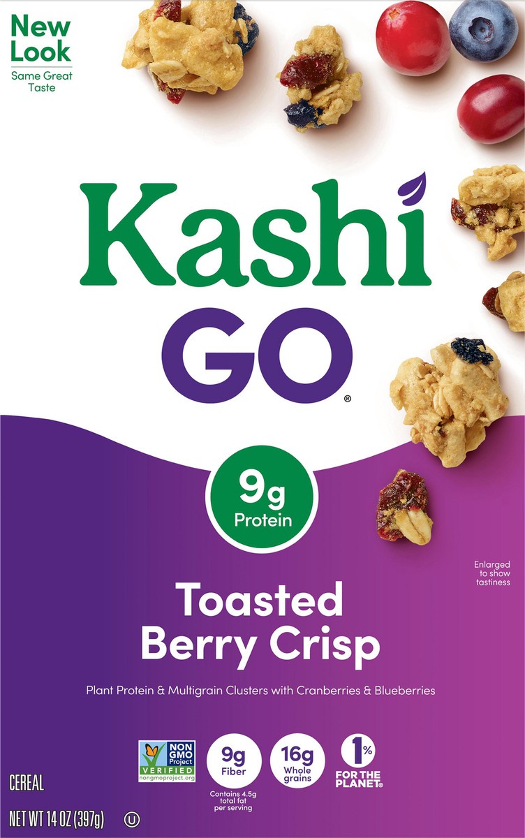 slide 8 of 8, Kashi GO Breakfast Cereal Toasted Berry Crisp, 14 oz, 14 oz