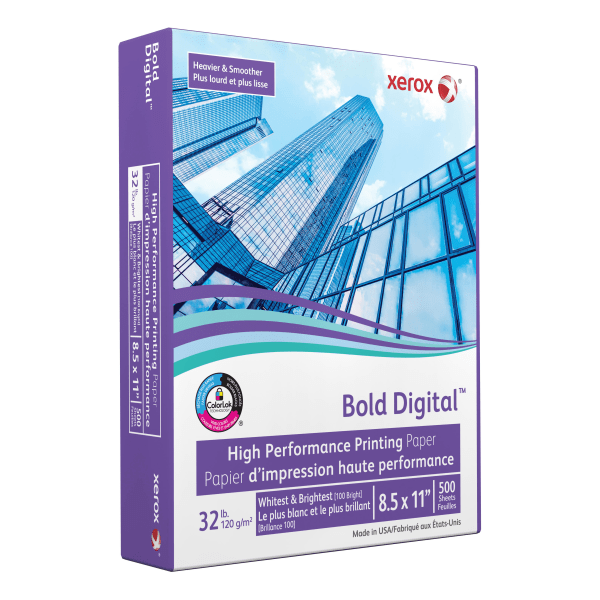 slide 7 of 9, Xerox Bold Digital Printing Paper, Letter Size (8 1/2'' X 11''), 100 (U.S.) Brightness Text (120 Gsm), Fsc Certified, Ream Of 500 Sheets, 500 ct