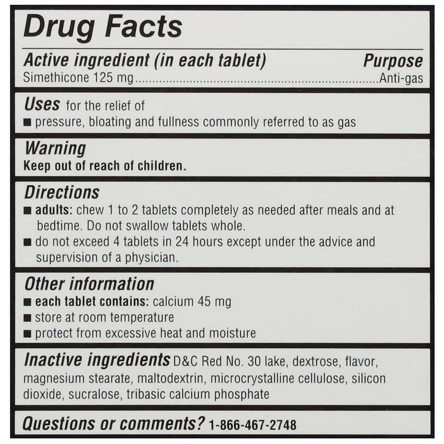 slide 2 of 4, Walgreens Extra Strength Gas Relief Cherry Flavor Chewable Tablets 125Mg, 18 ct