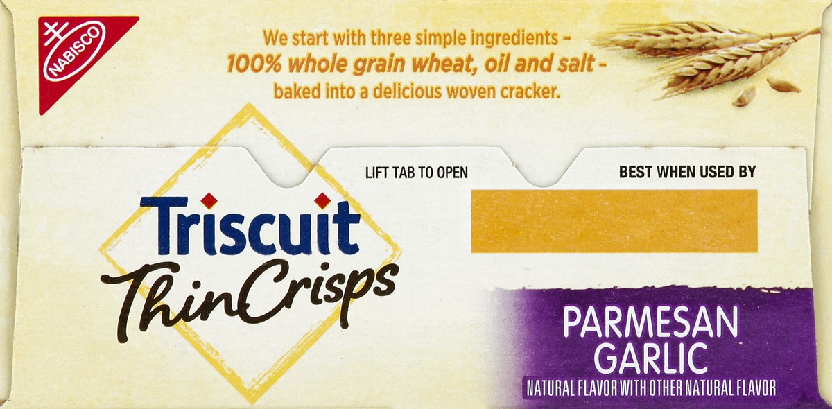 slide 3 of 8, Triscuit Thin Crisps Parmesan Garlic Crackers, 7.6 oz