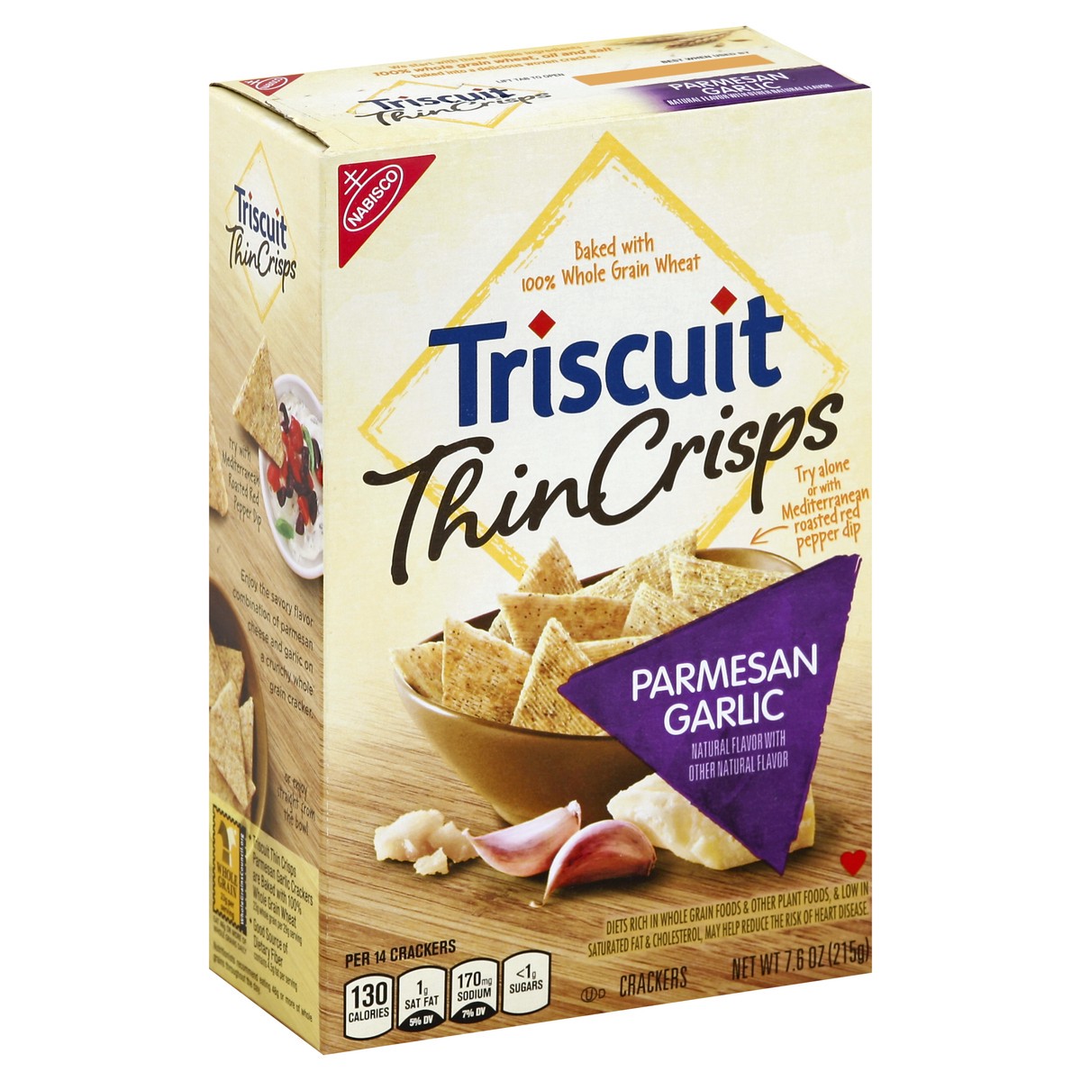 slide 4 of 8, Triscuit Thin Crisps Parmesan Garlic Crackers, 7.6 oz