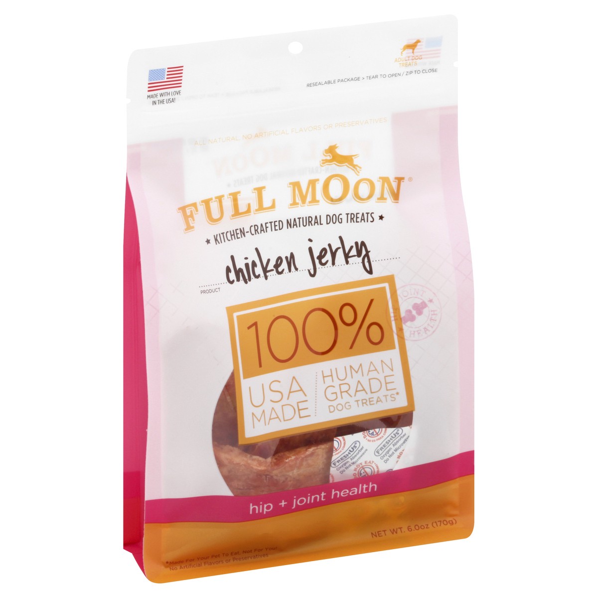 slide 2 of 11, Full Moon Hip + Joint Health Chicken Jerky Dog Treats 6 oz, 6 oz