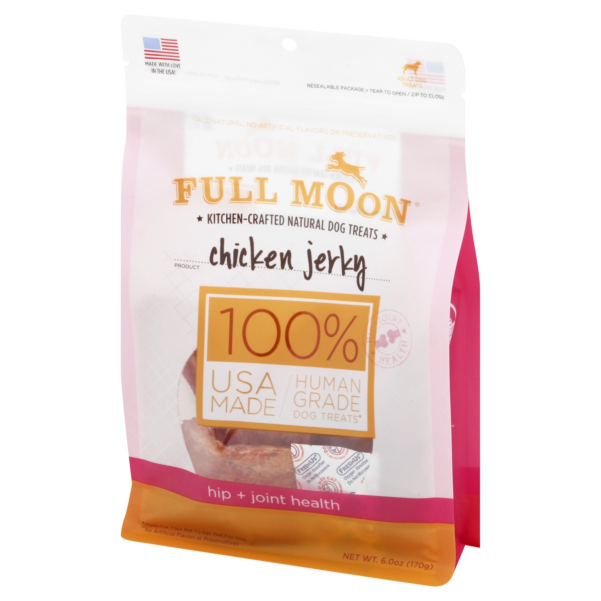 slide 4 of 11, Full Moon Hip + Joint Health Chicken Jerky Dog Treats 6 oz, 6 oz