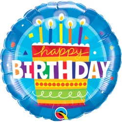 Birthday Cake Blue 18 Foil balloon