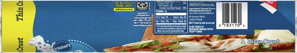 slide 5 of 12, Pillsbury Thin Crust Pizza Crust, 1 ct