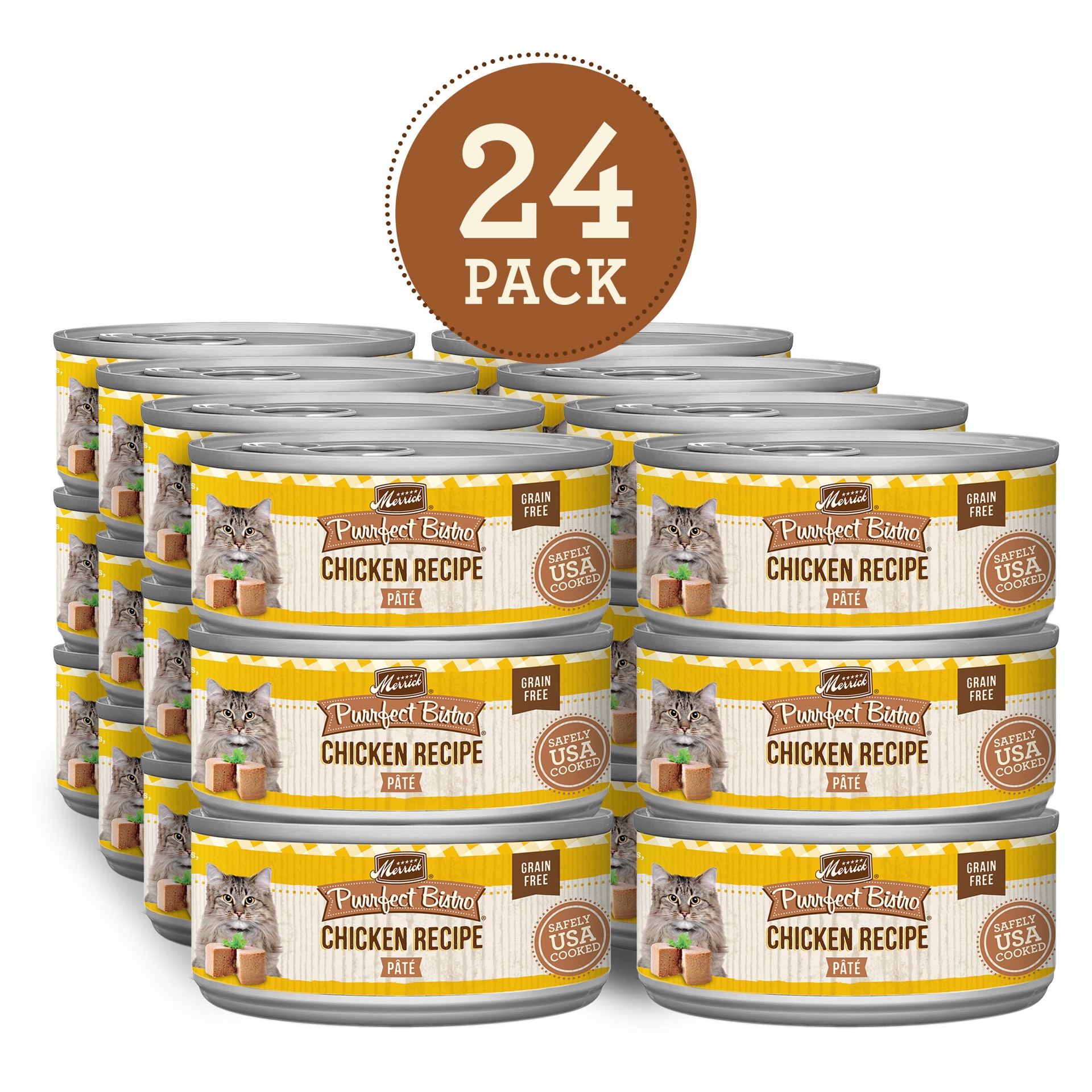 slide 8 of 8, Merrick Purrfect Bistro Grain Free Wet Cat Food Chicken Recipe Pate - 5.5 oz Can, 5.5 oz